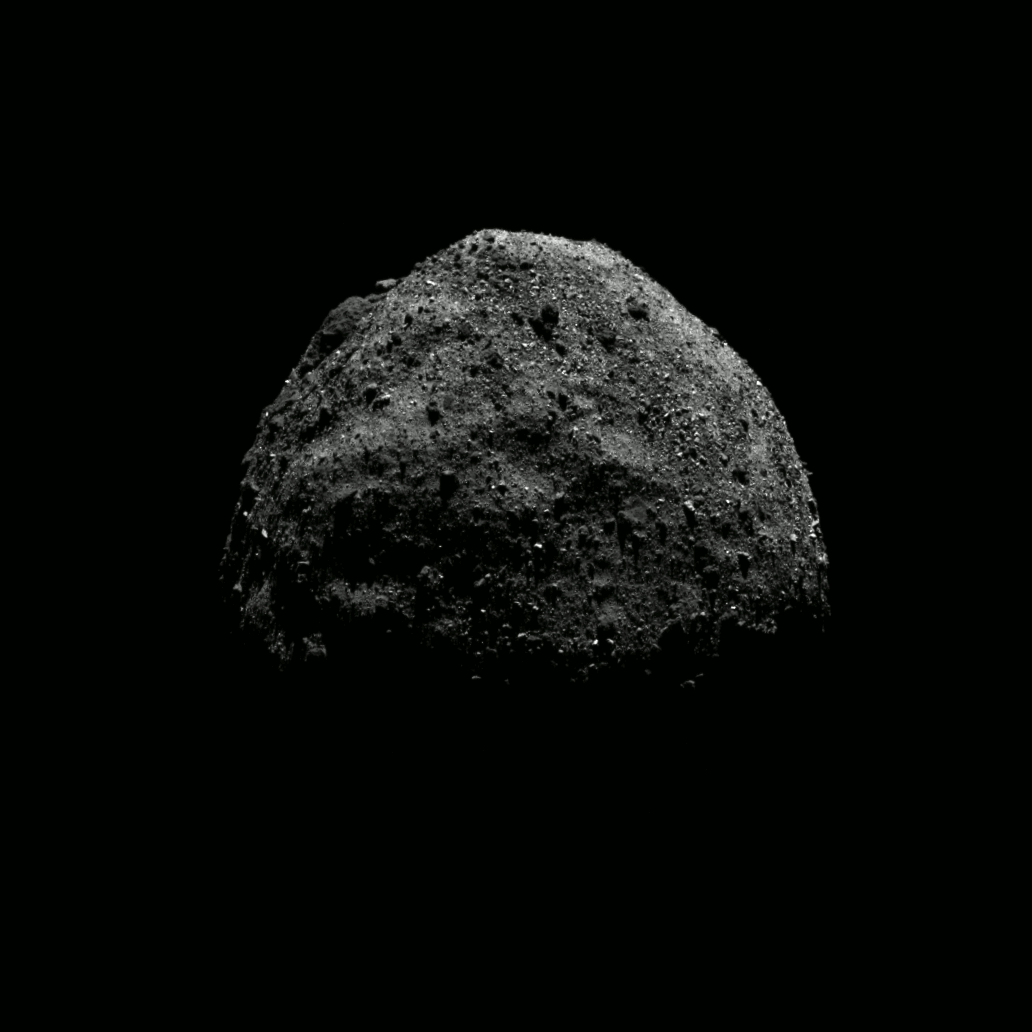 Asteroid Bennu as seen by OSIRIS-REx during a flyover of its north pole